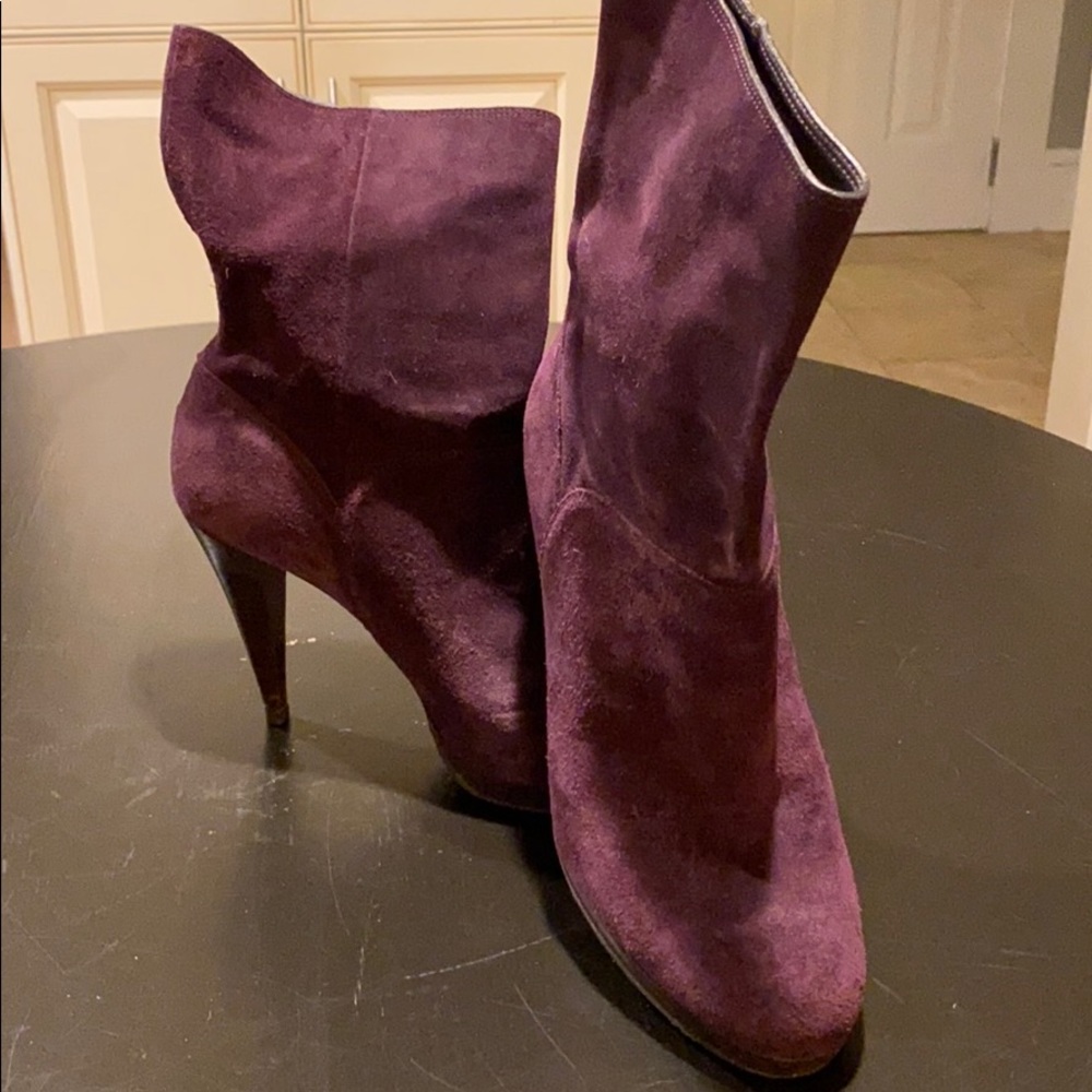 Cole Haan NikeAir platform plum suede boots. 9.5